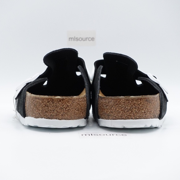 NEW Birkenstock Boston BS Suede Clogs 1025895 Black/White Size 12 Men's / EUR 45 - Picture 6 of 7